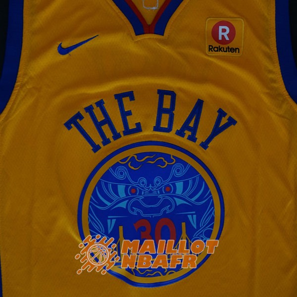maillot golden state warriors stephen curry 30 jaune city edition