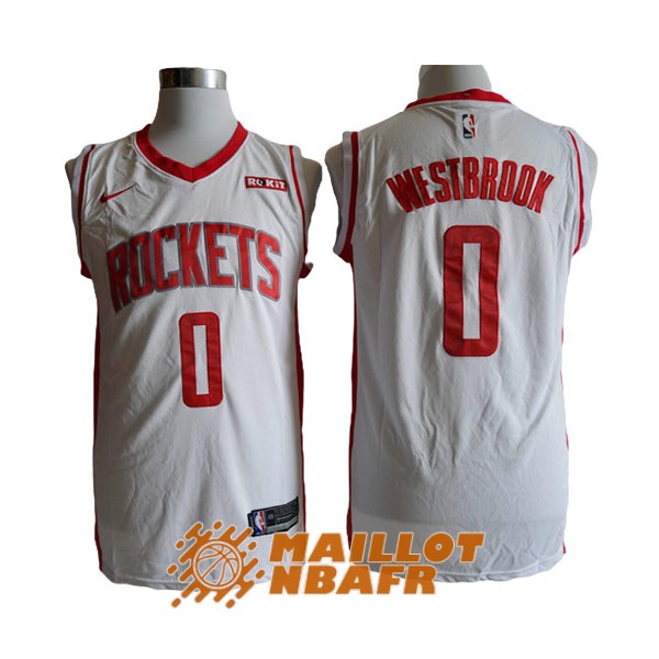 maillot houston rockets russell westbrook 0 blanc
