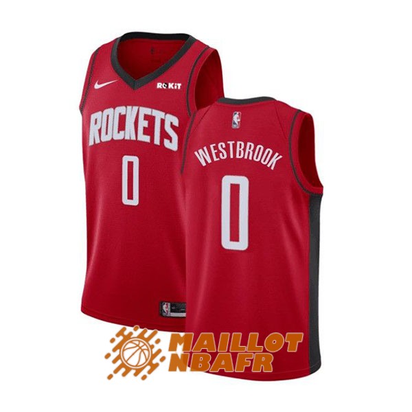 maillot houston rockets russell westbrook 0 rouge