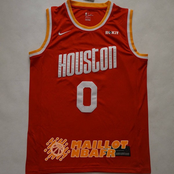 maillot houston rockets vintage russell westbrook 0 rouge<br /><span class=