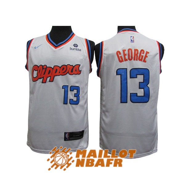 maillot los angeles clippers paul george 13 blanc city edition