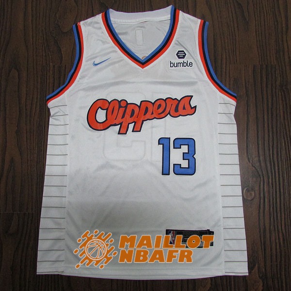 maillot los angeles clippers paul george 13 blanc city edition