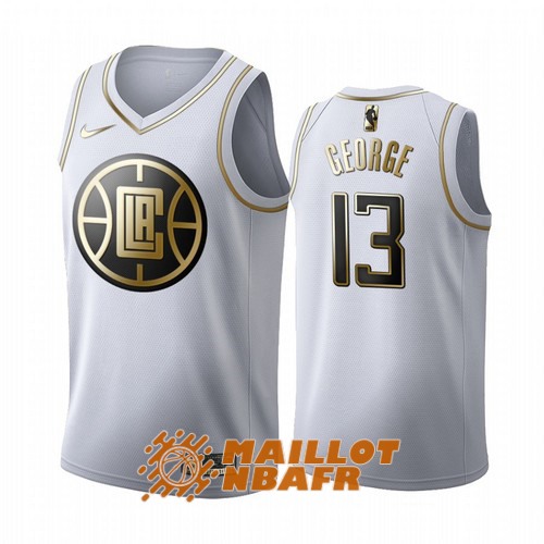 maillot los angeles clippers paul george 13 blanco gold edition 2019-2020 blanc
