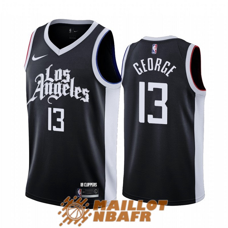 maillot los angeles clippers paul george 13 city edition noir blanc 2021