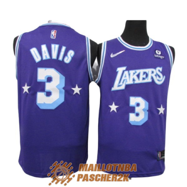 maillot los angeles lakers anthony davis 3 75th anniversaire city edition 2021-2022 pourpre