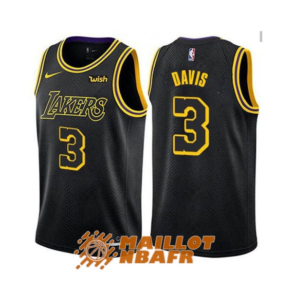 maillot los angeles lakers anthony davis 3 city edition noir 2018
