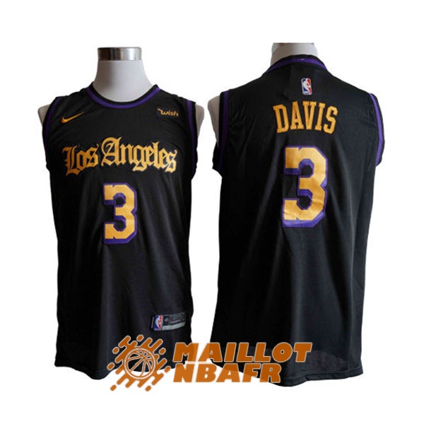 maillot los angeles lakers anthony davis 3 latin edition noir