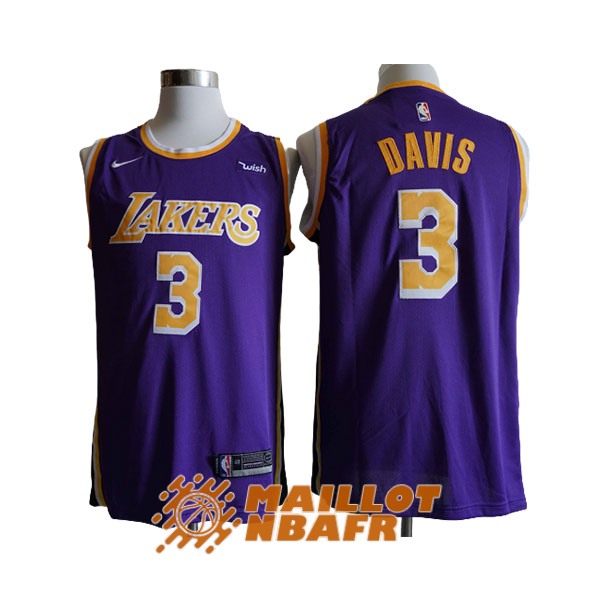 maillot los angeles lakers anthony davis 3 pourpre 2019