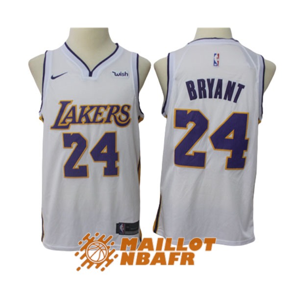 maillot los angeles lakers kobe bryant 24 blanc pourpre 2019