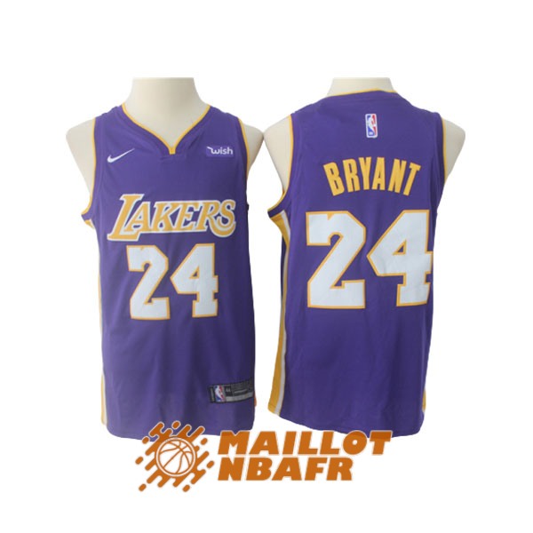 maillot los angeles lakers kobe bryant 24 pourpre jaune 2019