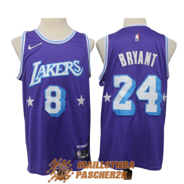maillot los angeles lakers kobe bryant 8 24 75th anniversaire diamant 2021-2022 pourpre