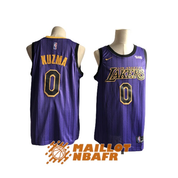maillot los angeles lakers kyle kuzma 0 city edition pourpre rayure 2019 [maillotnba-10-29-348]