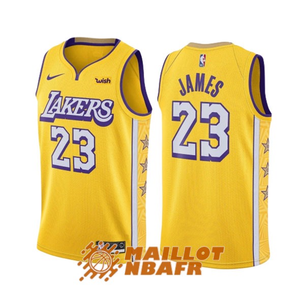 maillot los angeles lakers lebron james 23 city edition jaune 2019-2020
