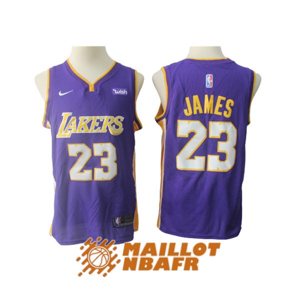 maillot los angeles lakers lebron james 23 pourpre 2018-2019