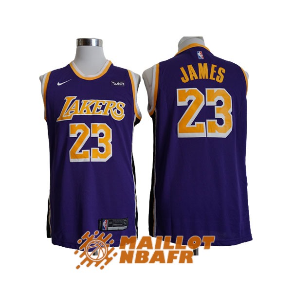 maillot los angeles lakers lebron james 23 pourpre 2019