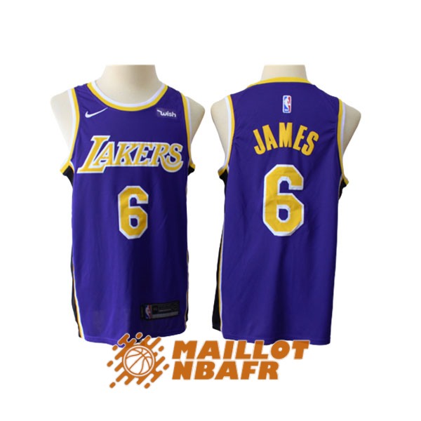 maillot los angeles lakers lebron james 6 pourpre