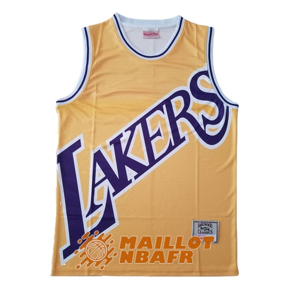 maillot los angeles lakers mitchell x ness big face jaune [maillotnba-10-29-7]