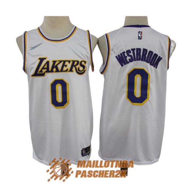 maillot los angeles lakers russell westbrook 0 75th anniversaire diamant 2021-2022 blanc [maillotnba-21-1-26-36]