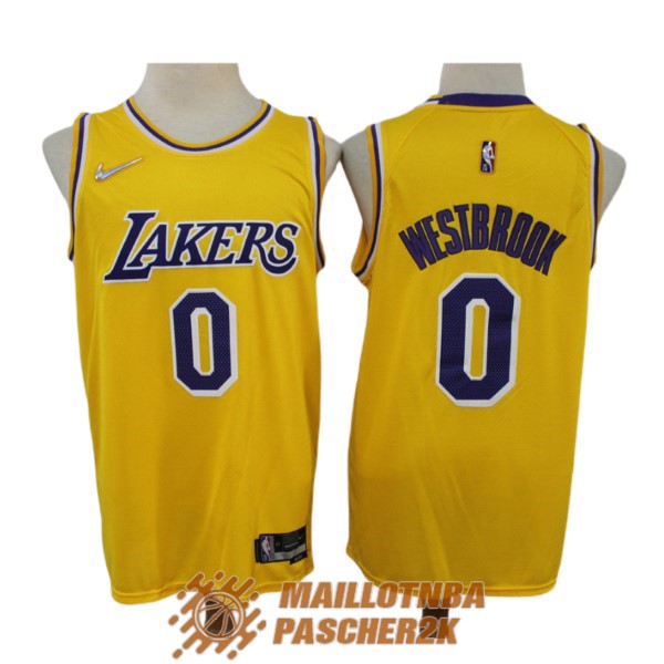 maillot los angeles lakers russell westbrook 0 75th anniversaire diamant 2021-2022 jaune