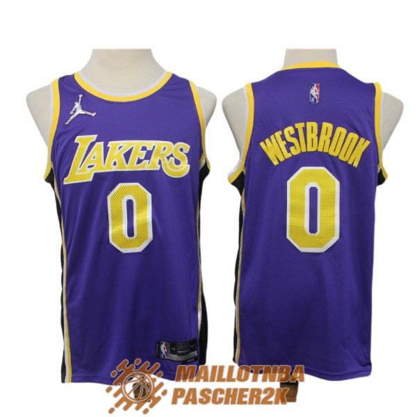 maillot los angeles lakers russell westbrook 0 75th anniversaire diamant 2021-2022 pourpre