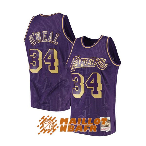 maillot los angeles lakers shaquille o'neal 34 2020 pourpre nouvel an chinois