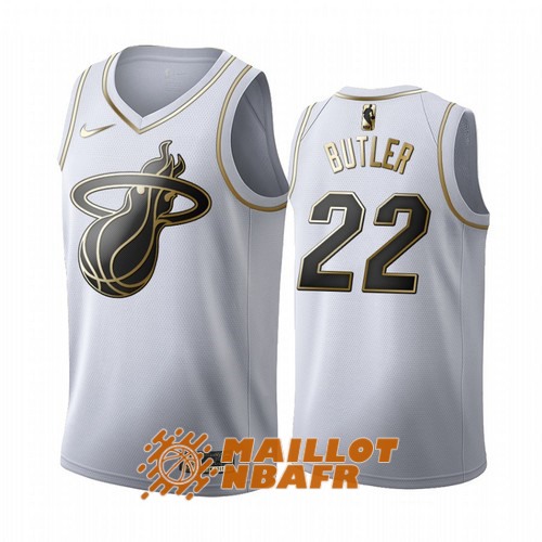 maillot miami heat jimmy butler 22 blanco gold edition 2019-2020 blanc