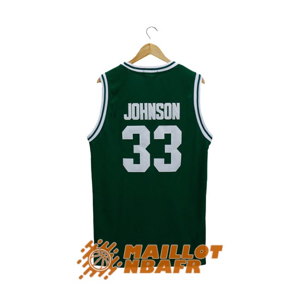 maillot michigan magic johnson 33 edicion escuela secundaria vert blanc