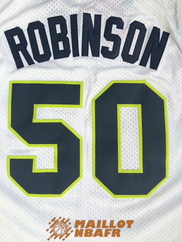 maillot navy vintage david robinson 50 edicion escuela secundaria blanc