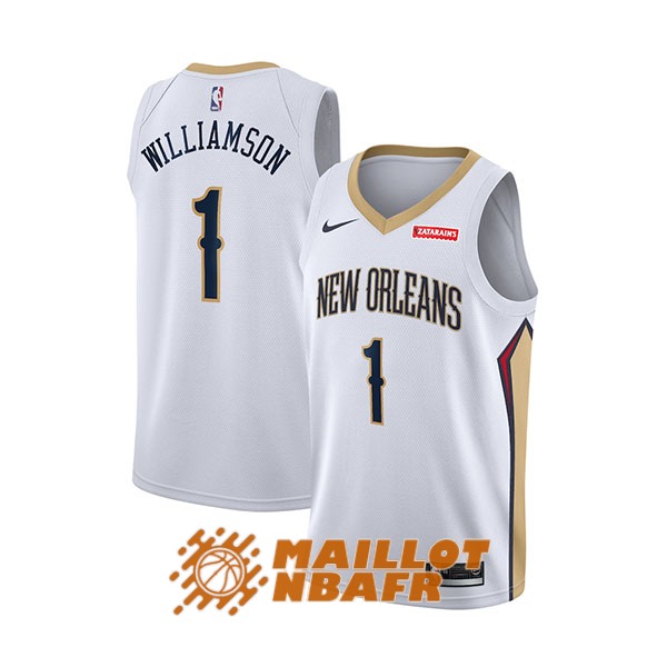 maillot new orleans pelicans zion williamson 1 blanc [maillotnba-10-29-467]