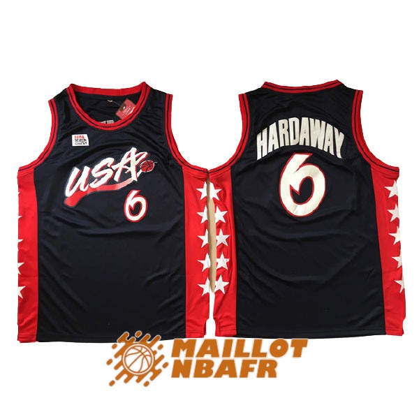 maillot olympique team usa anfernee hardaway 6 noir rouge 1996