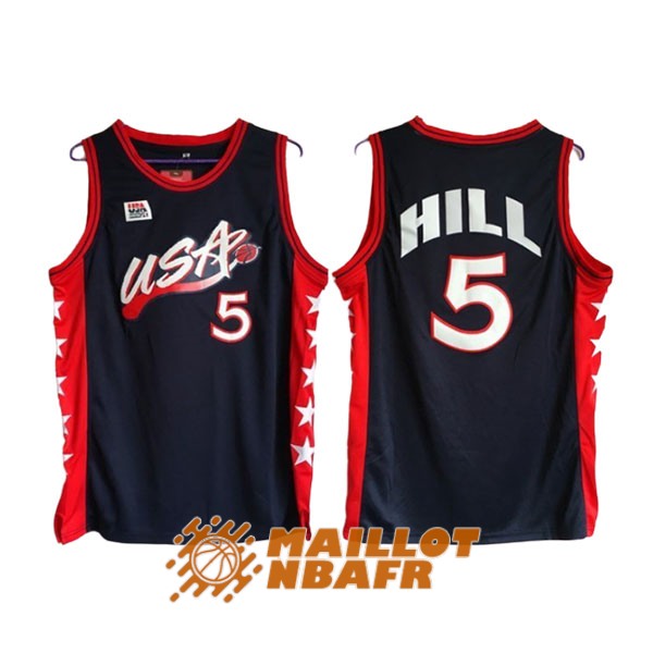 maillot olympique team usa grant hill 5 noir rouge 1996