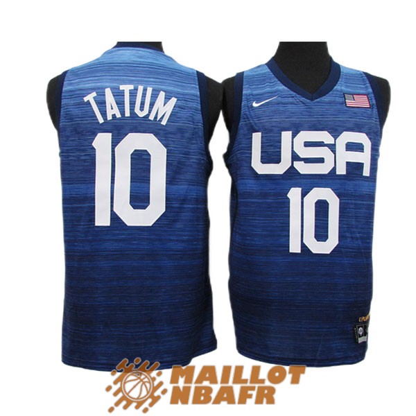 maillot olympique team usa jayson tatum 10 bleu 2021