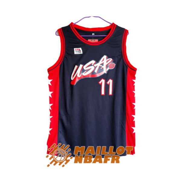 maillot olympique team usa karl malone 11 noir rouge 1996