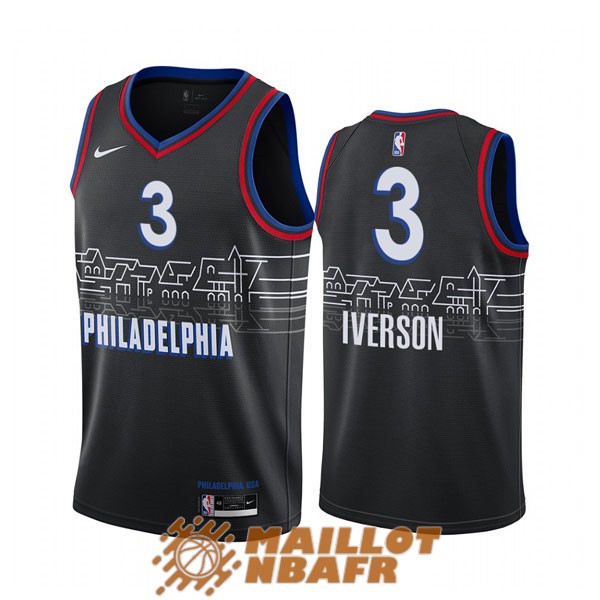 maillot philadelphia 76ers allen iverson 3 city edition noir 2021