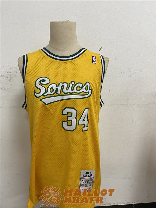 maillot seattle supersonics ray allen 34 jaune<br /><span class=