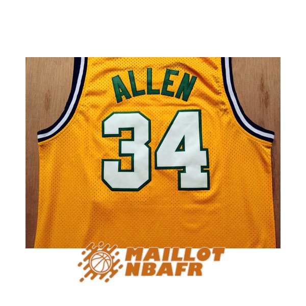 maillot seattle supersonics vintage ray allen 34 jaune<br /><span class=