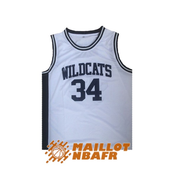 maillot wildcats vintage len bias 34 edicion escuela secundaria blanc noir