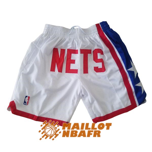 shorts brooklyn nets just don blanc rouge