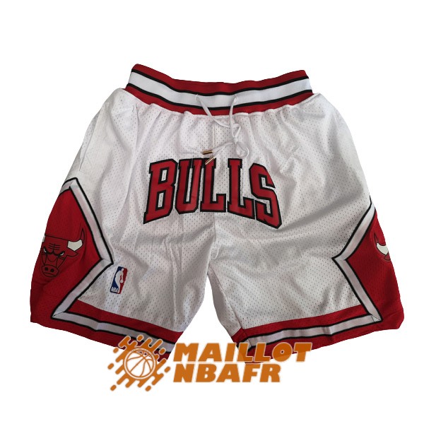shorts chicago bulls just don blanc rouge