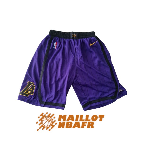 shorts los angeles lakers city edition pourpre rayure