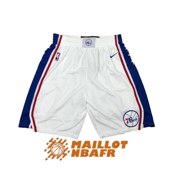 shorts philadelphia 76ers blanc 2017-2018